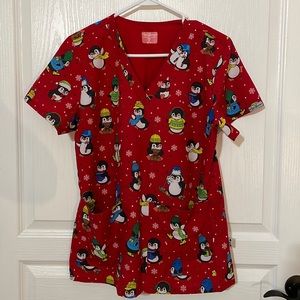 Christmas scrub top